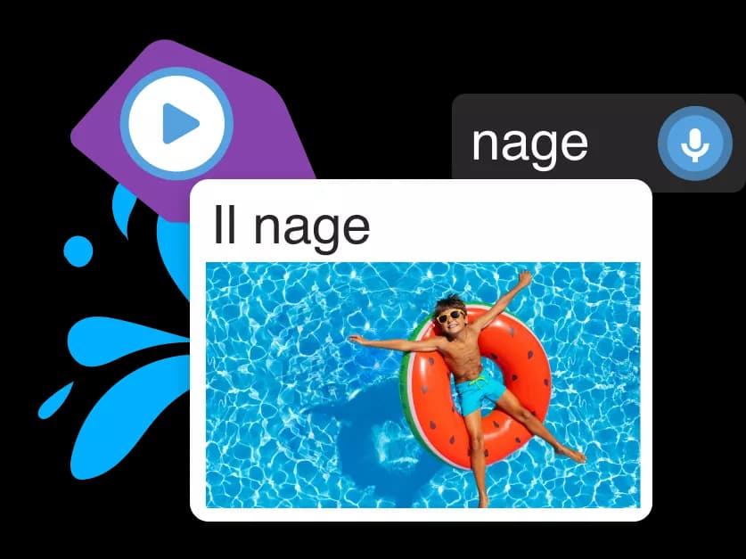 Esempio di attività dell'applicazione Rosetta Stone che mostra il nostro strumento di apprendimento linguistico immersivo.